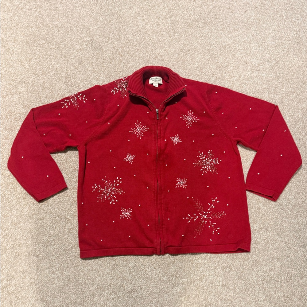Norm Thompson Festive Red Sweater